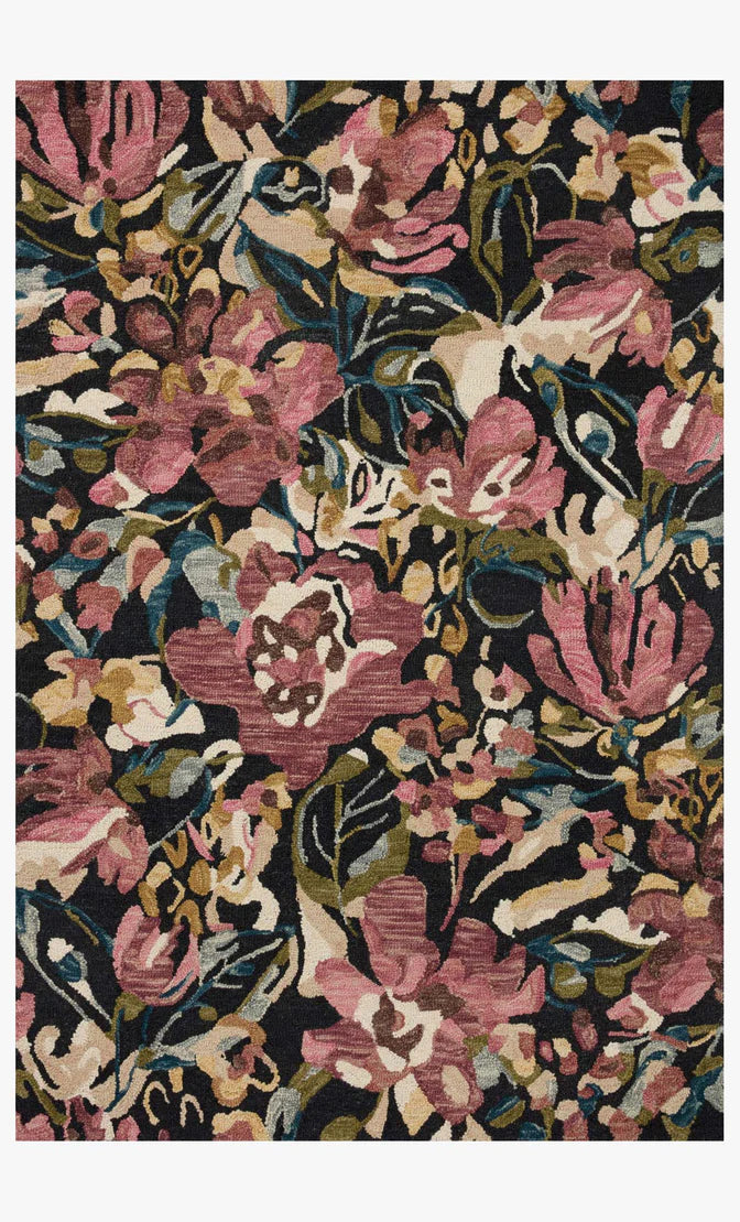BLM-01 Black / Berry Rug by Loloi