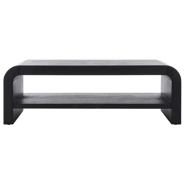 Black coffee table on a white background