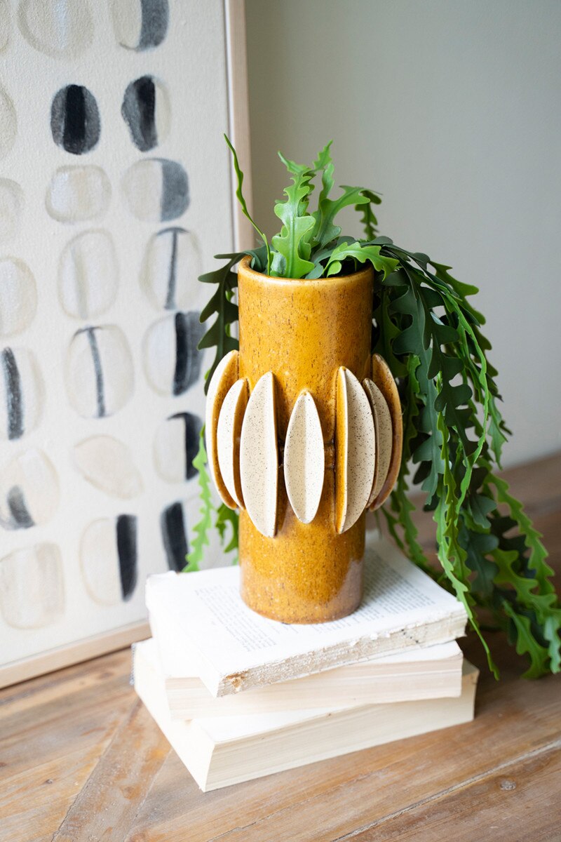 Mid-Century Atomic Vase / Mustard