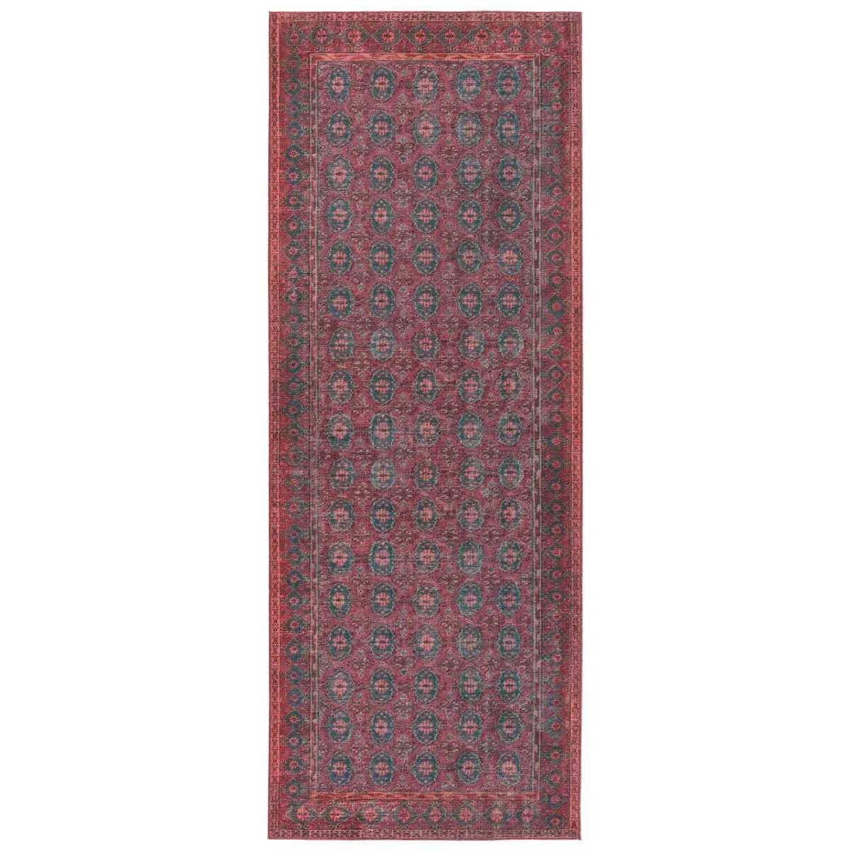 Red patterned rug on a white background