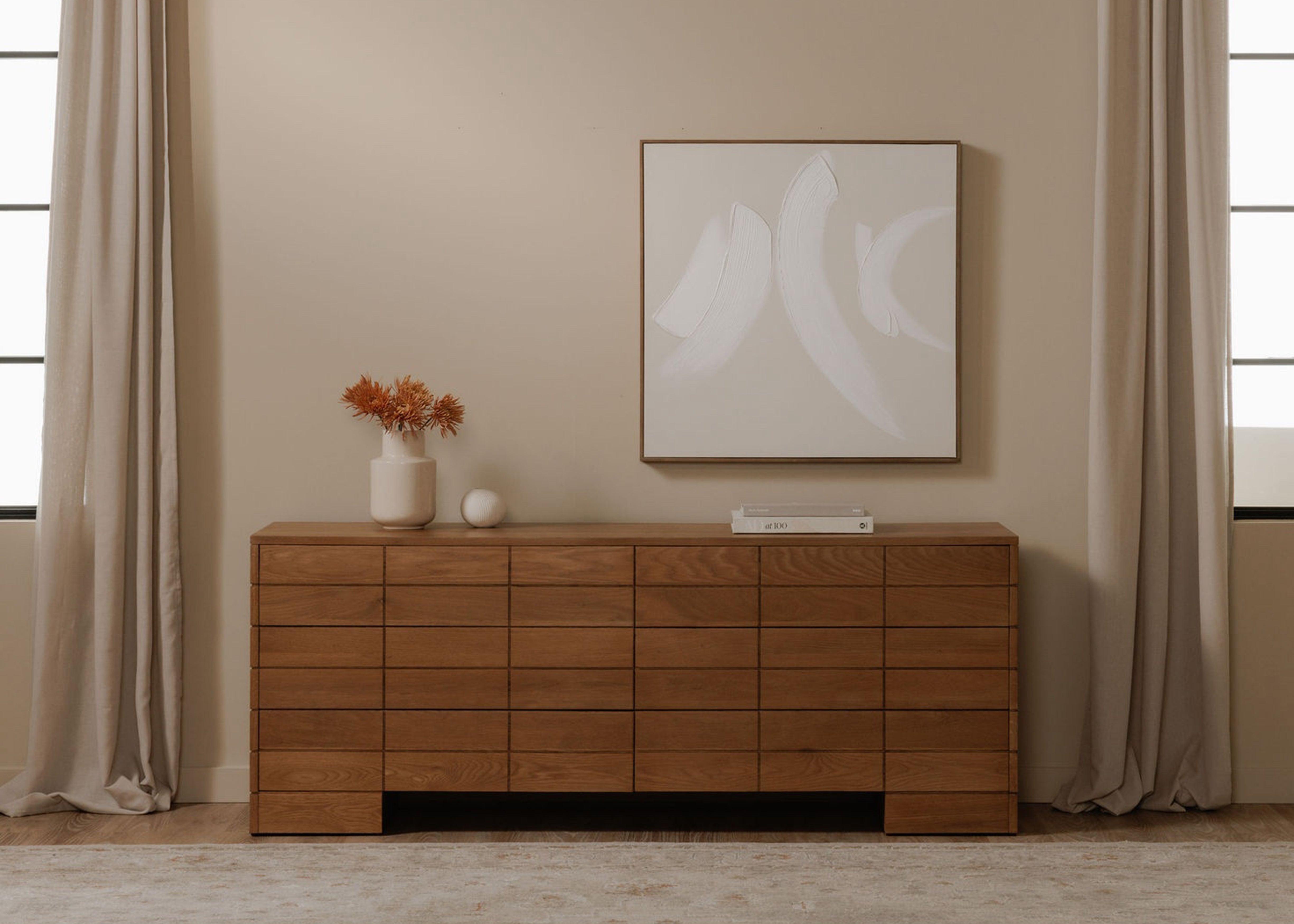 Gia 6 Drawer Dresser Brown
