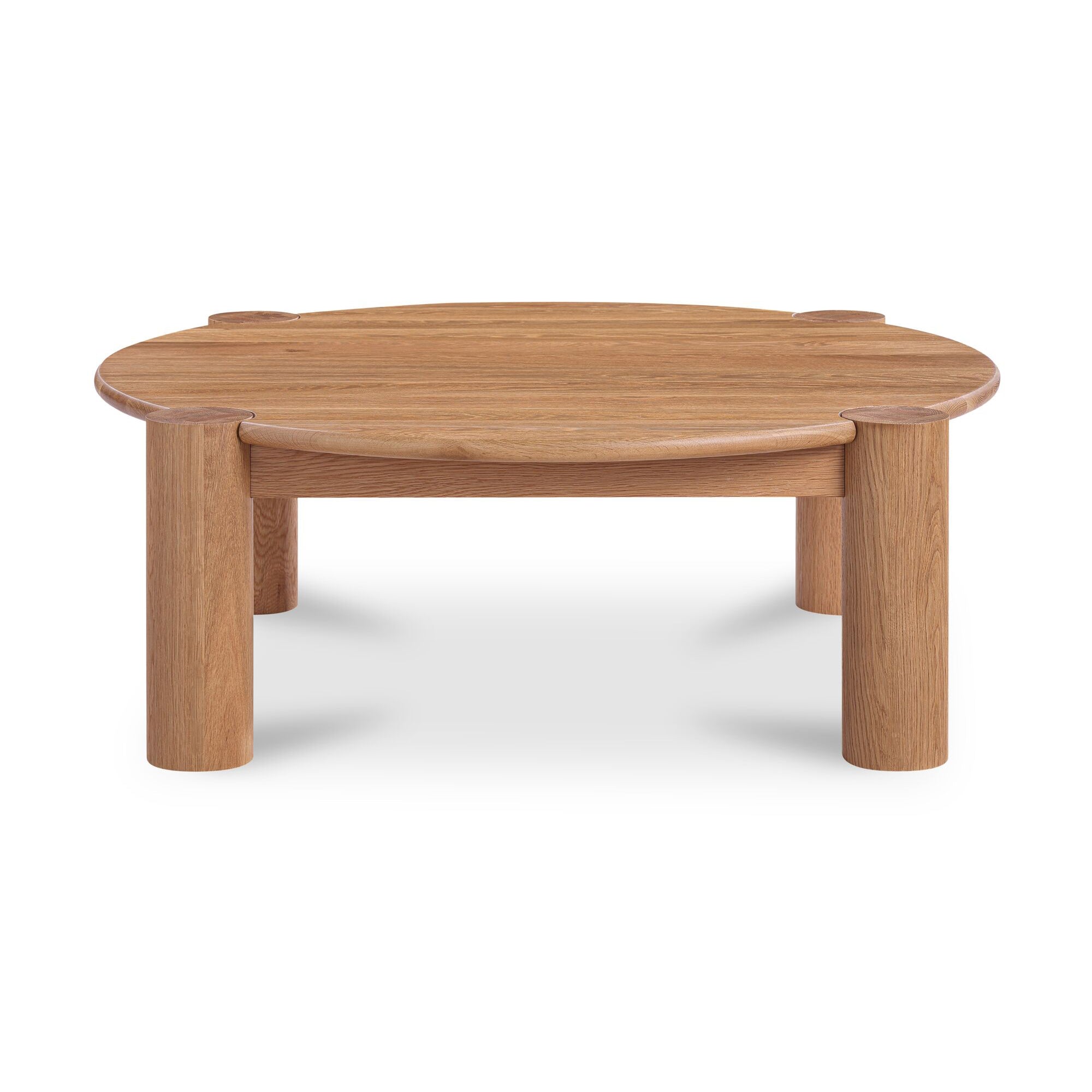 Wooden coffee table on a white background