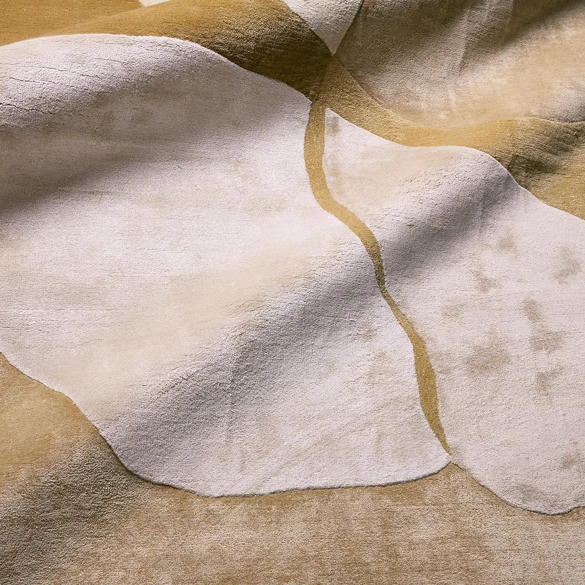 Close-up of a textured fabric with beige and brown colors