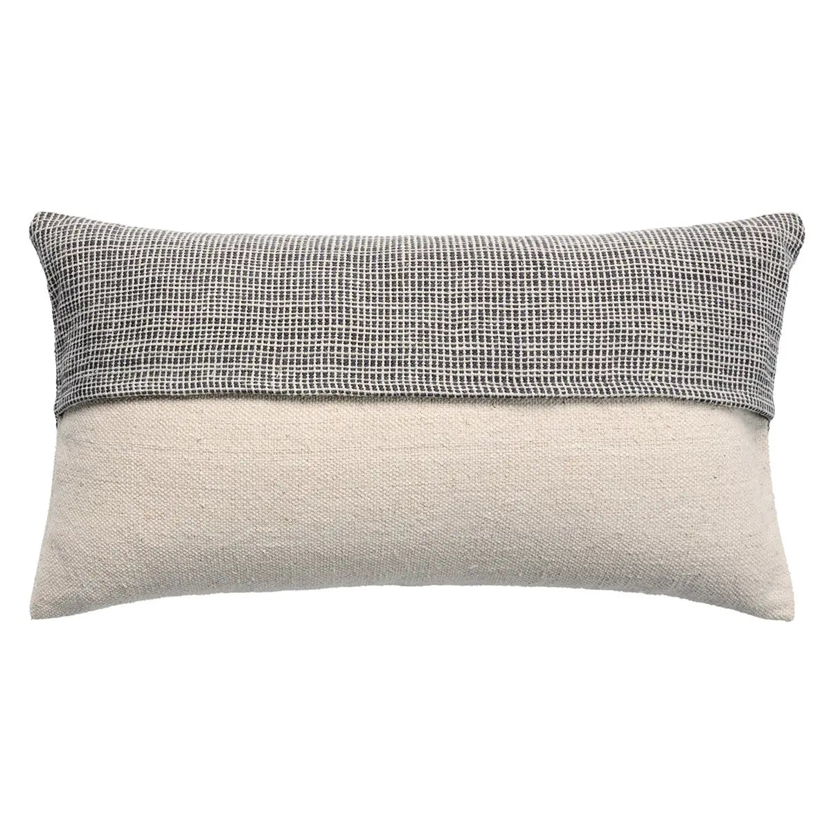 Rectangular pillow with two-tone pattern on a white background
