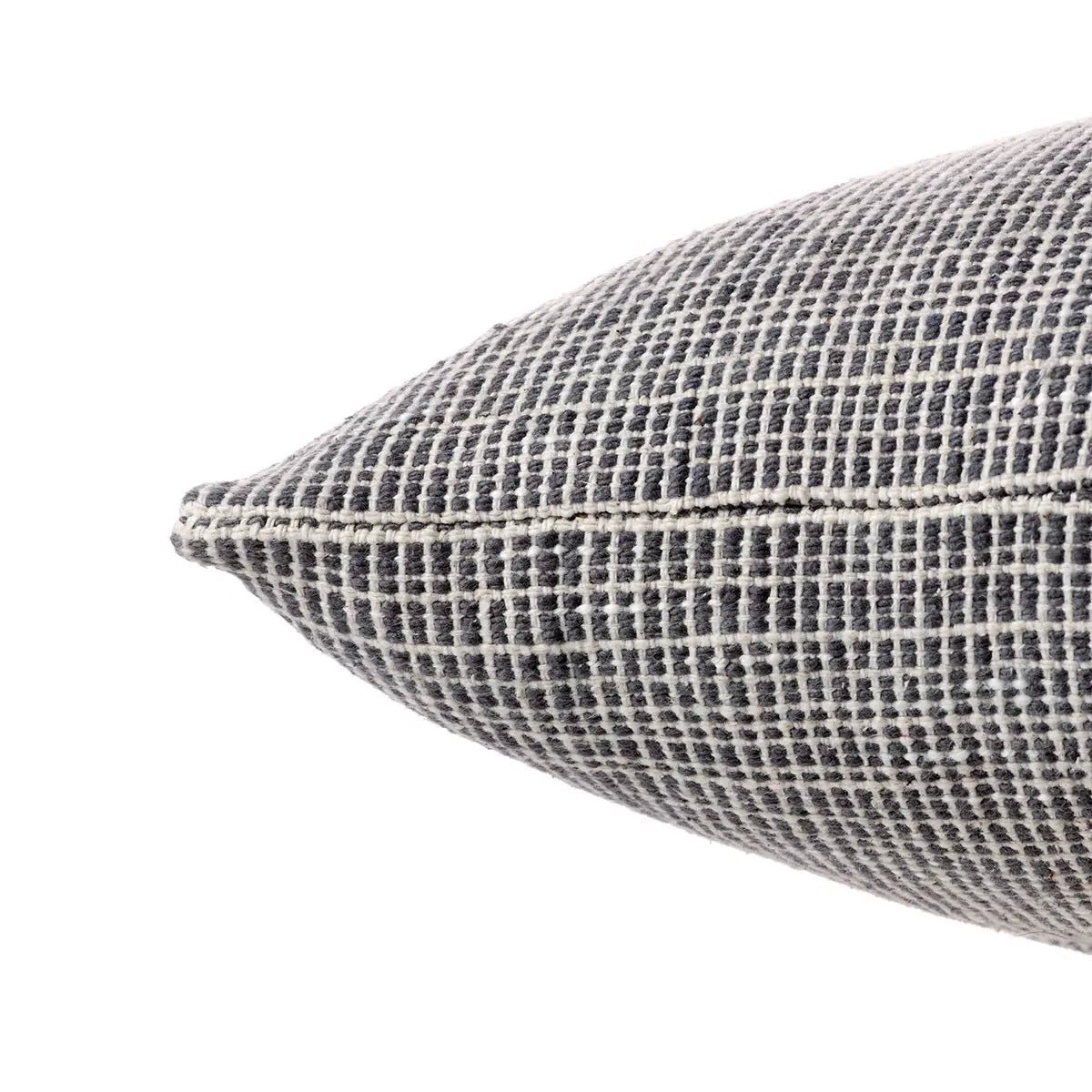 Textured gray pillow on a white background