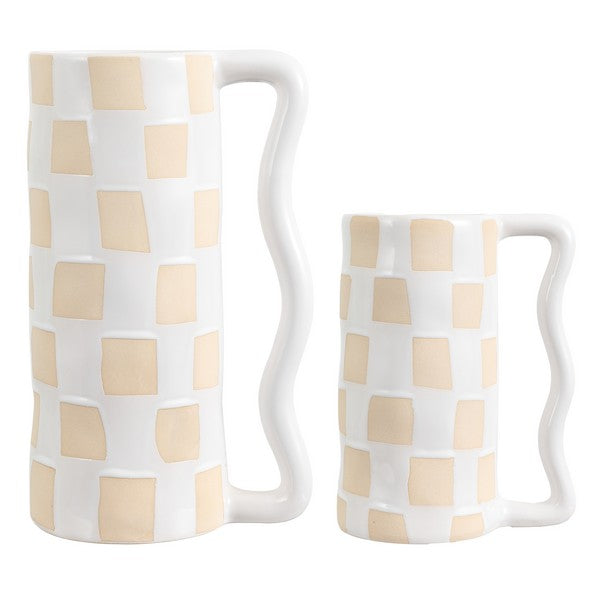Nexa Checkered Vases - Set of 2