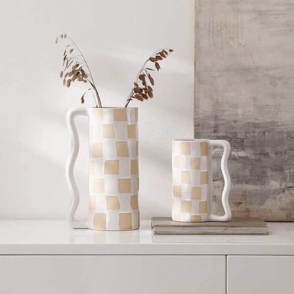 Nexa Checkered Vases - Set of 2