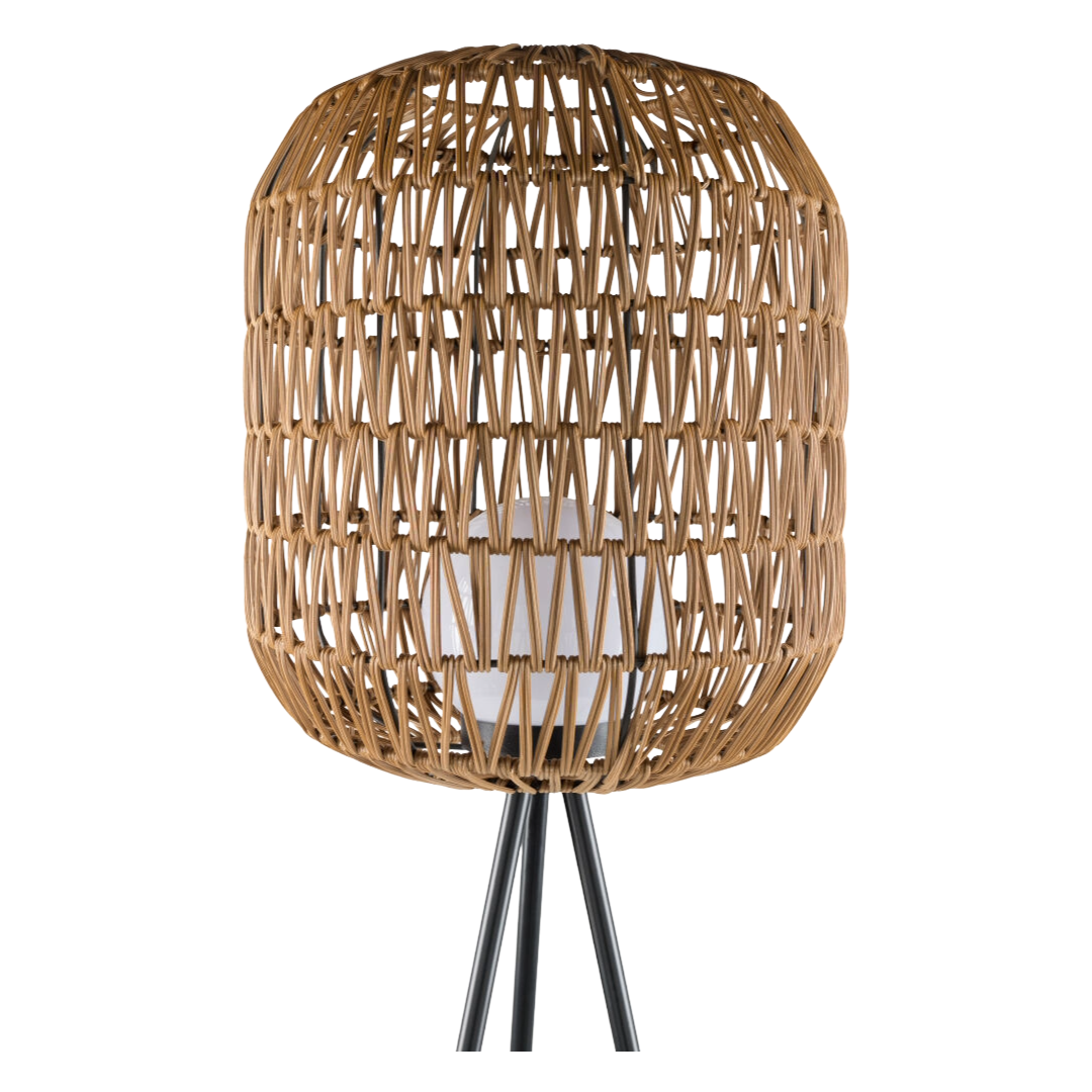 Wicker lampshade on a white background