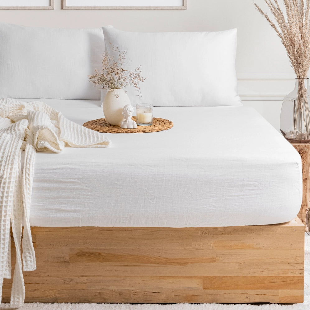 Organic Muslin Fitted Sheet Bedding Set