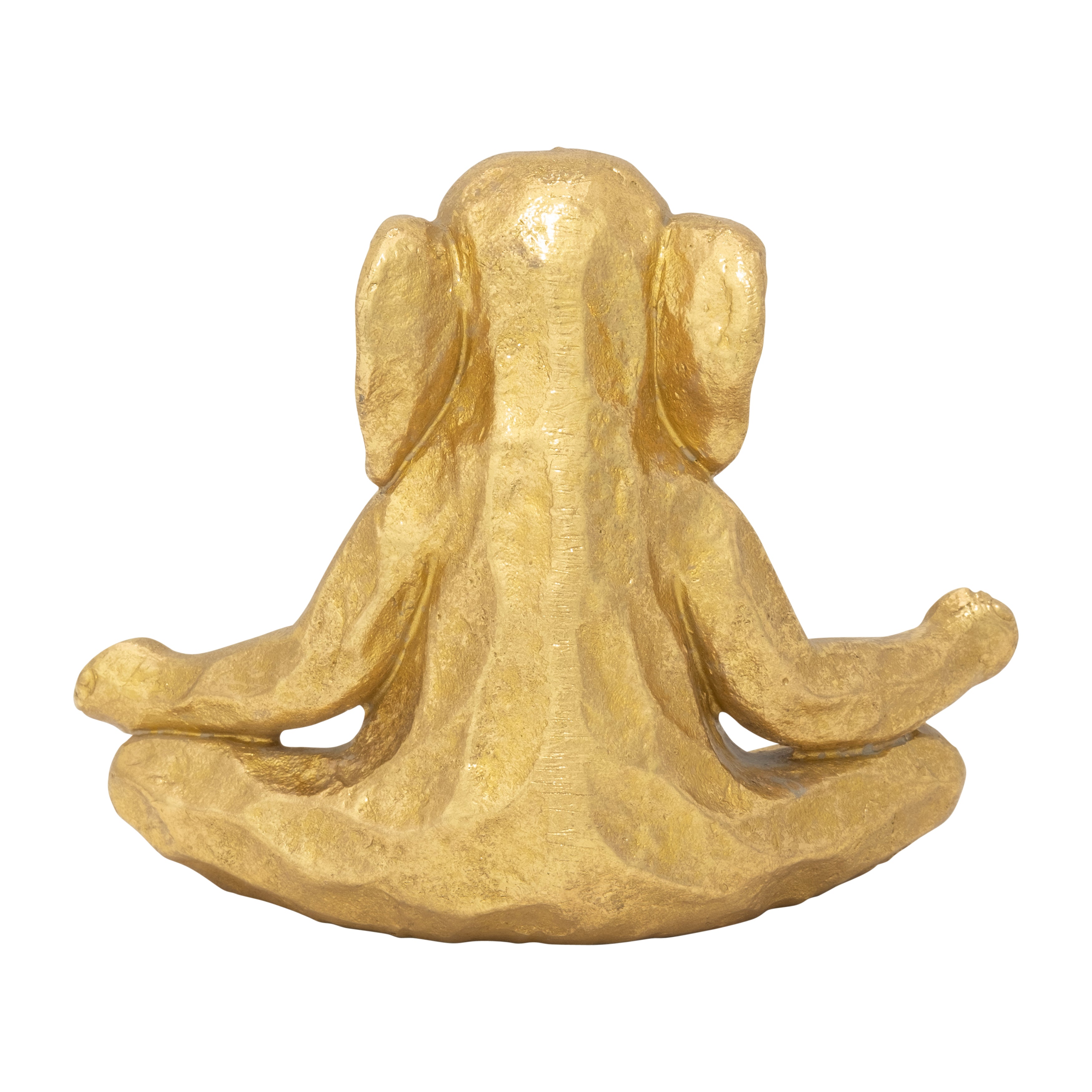 Gold angel figurine on a white background