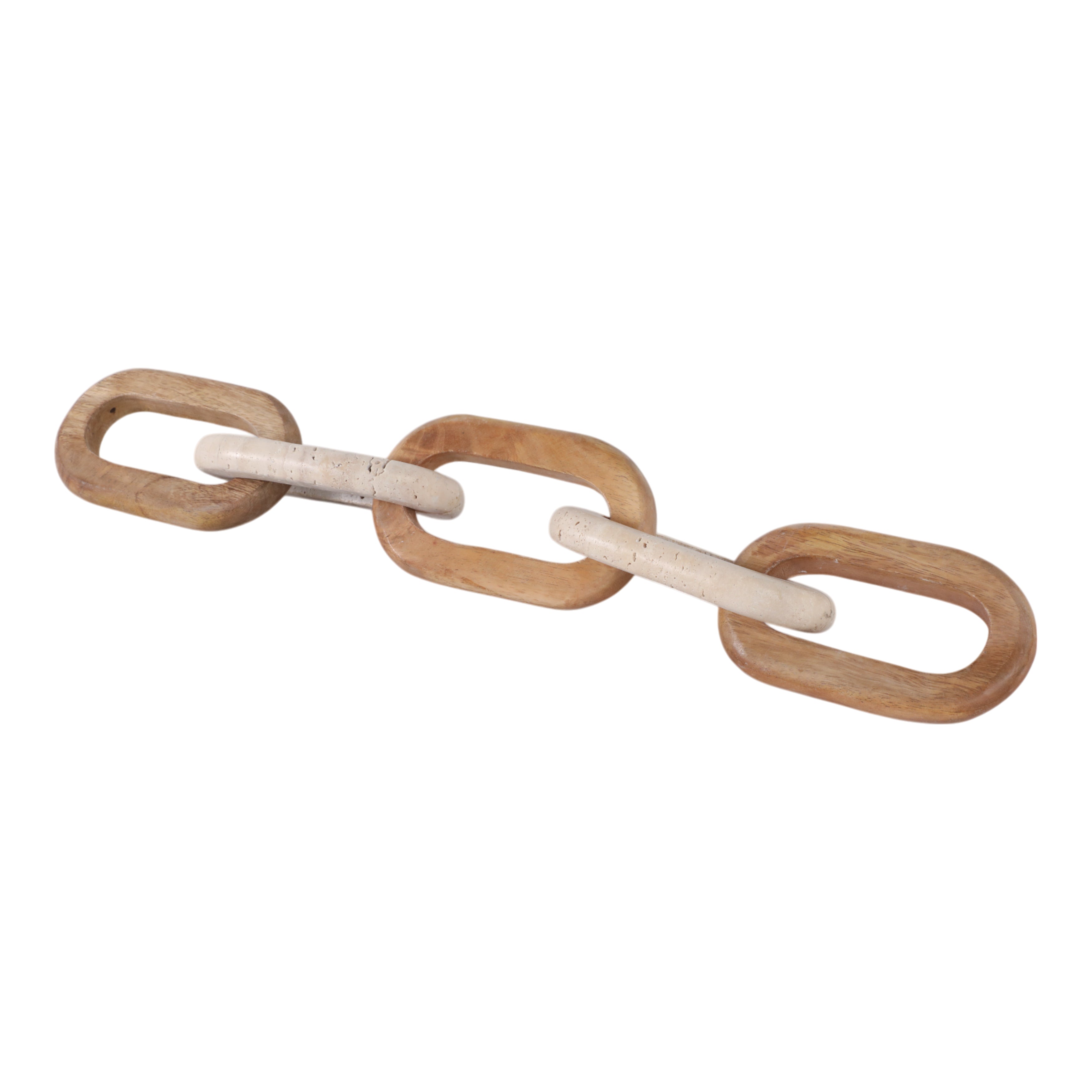 Wooden chain toy on a white background