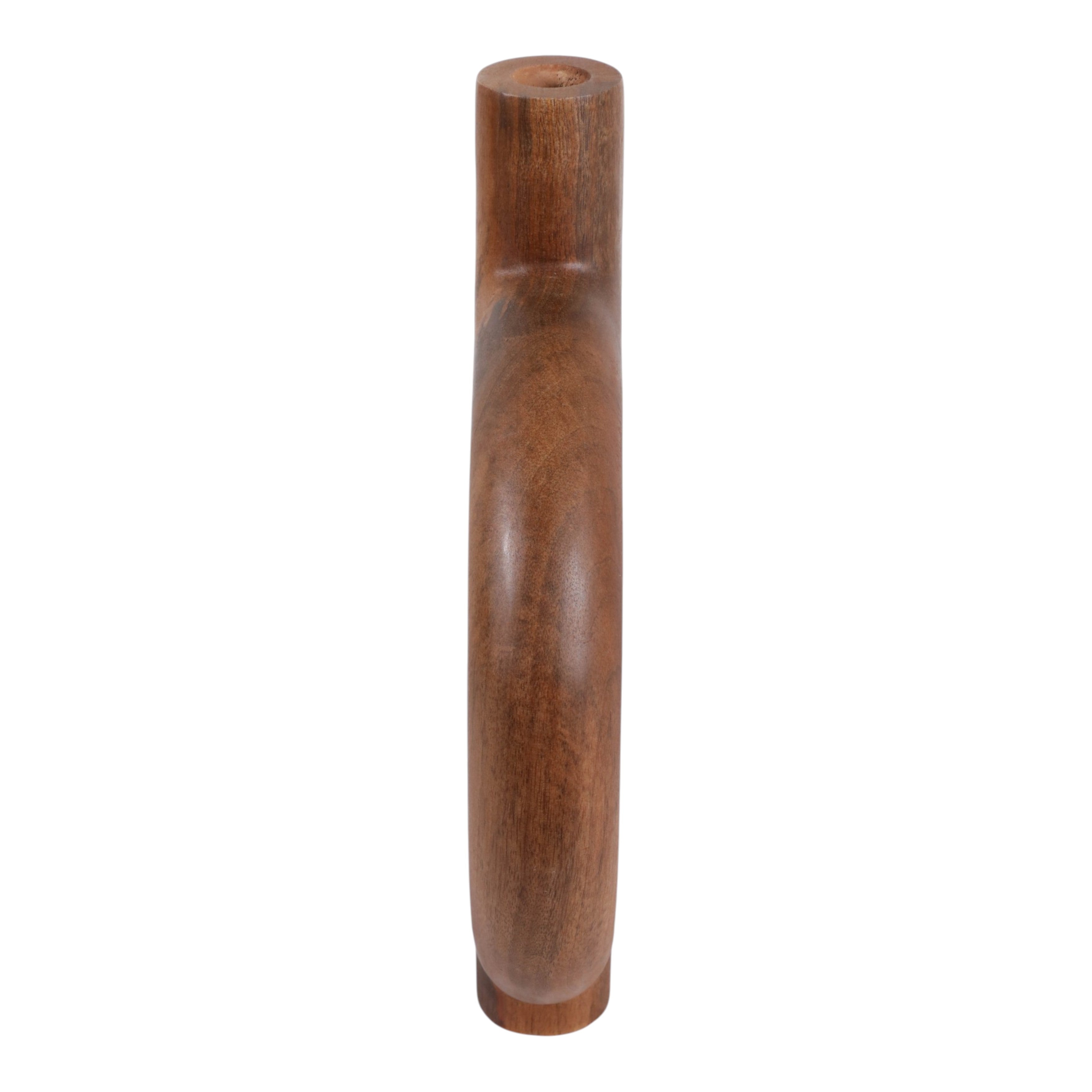 Wooden cylindrical object on a white background