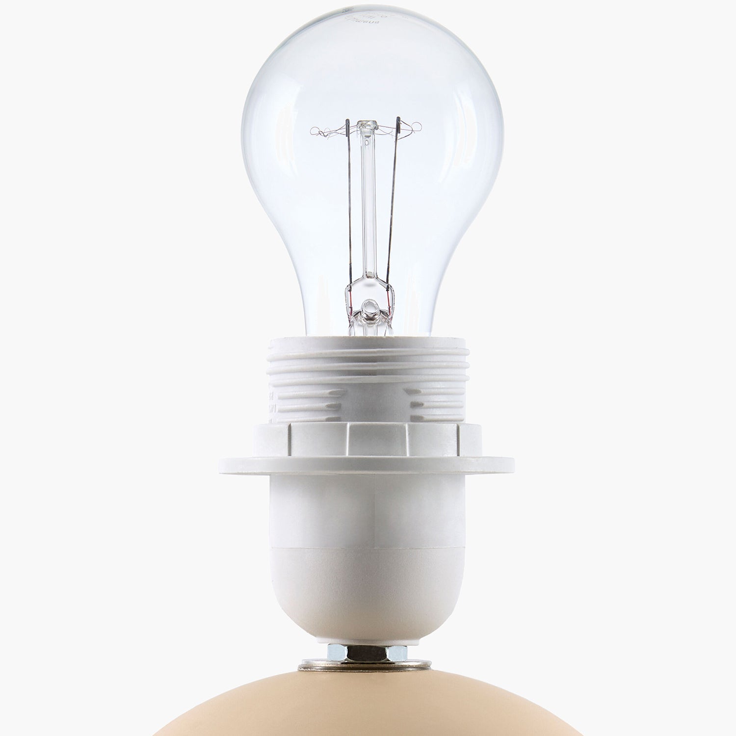Clear light bulb on a white background