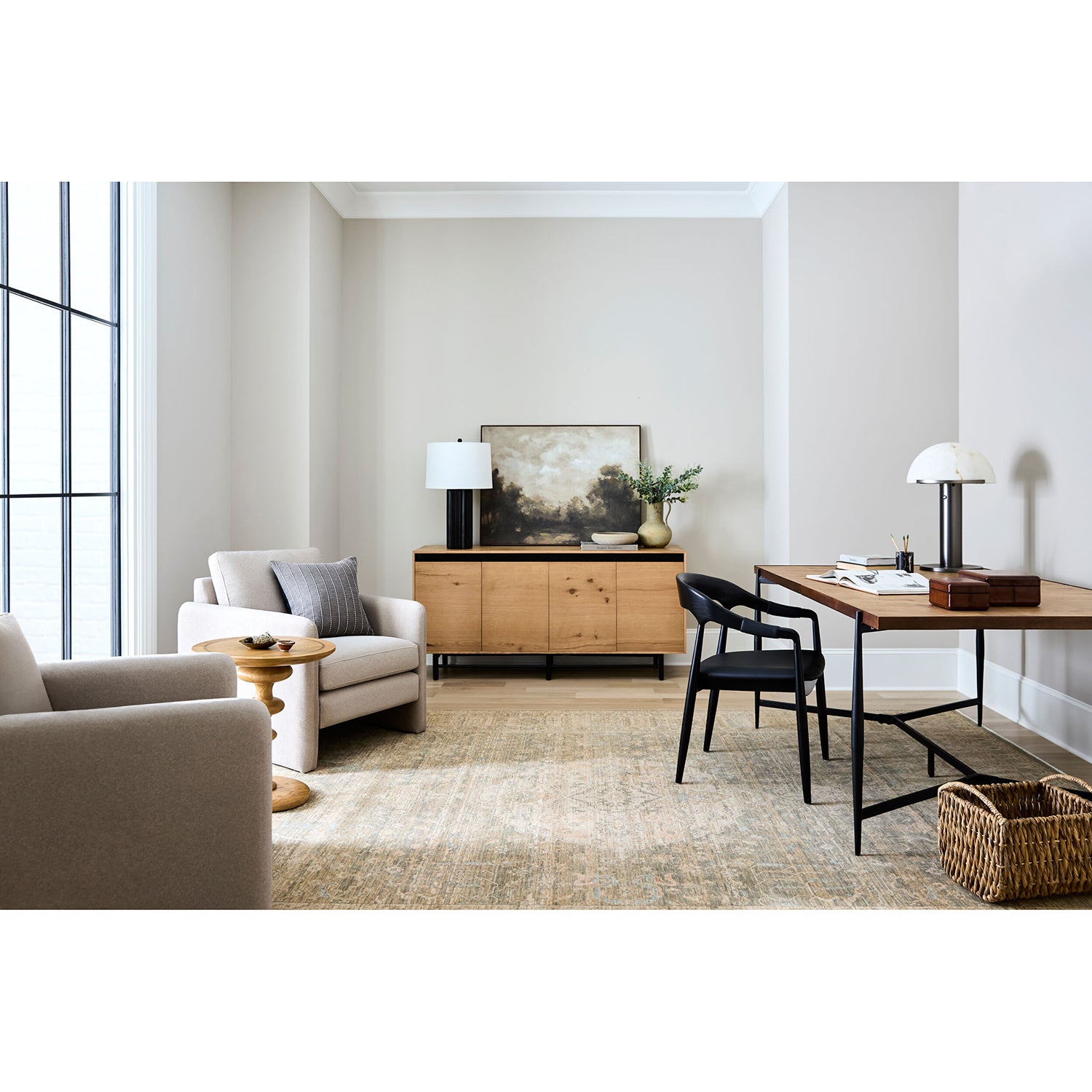 Modern living room with furniture and decor