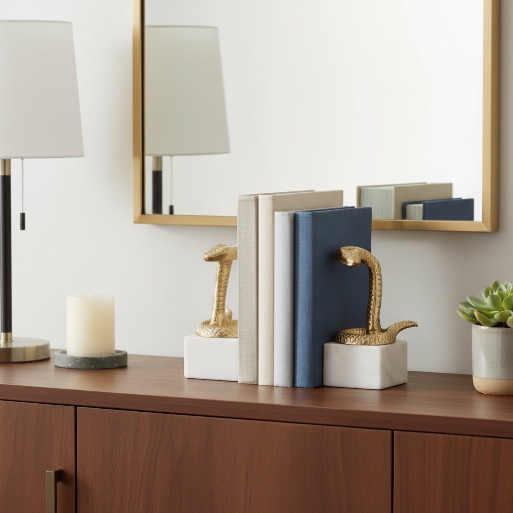 Thoren Gold Snake Bookends