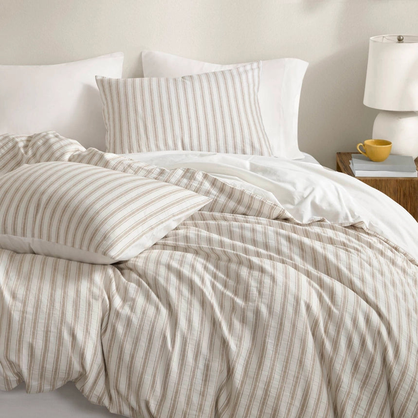 3 Piece Classic Stripe Down Pattern Duvet Set