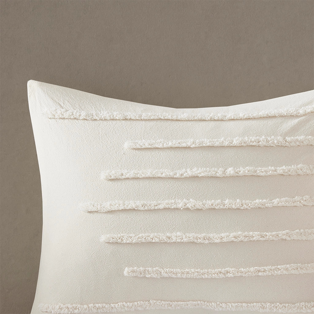 Chenille Stripes 3-Piece Duvet Cover Set