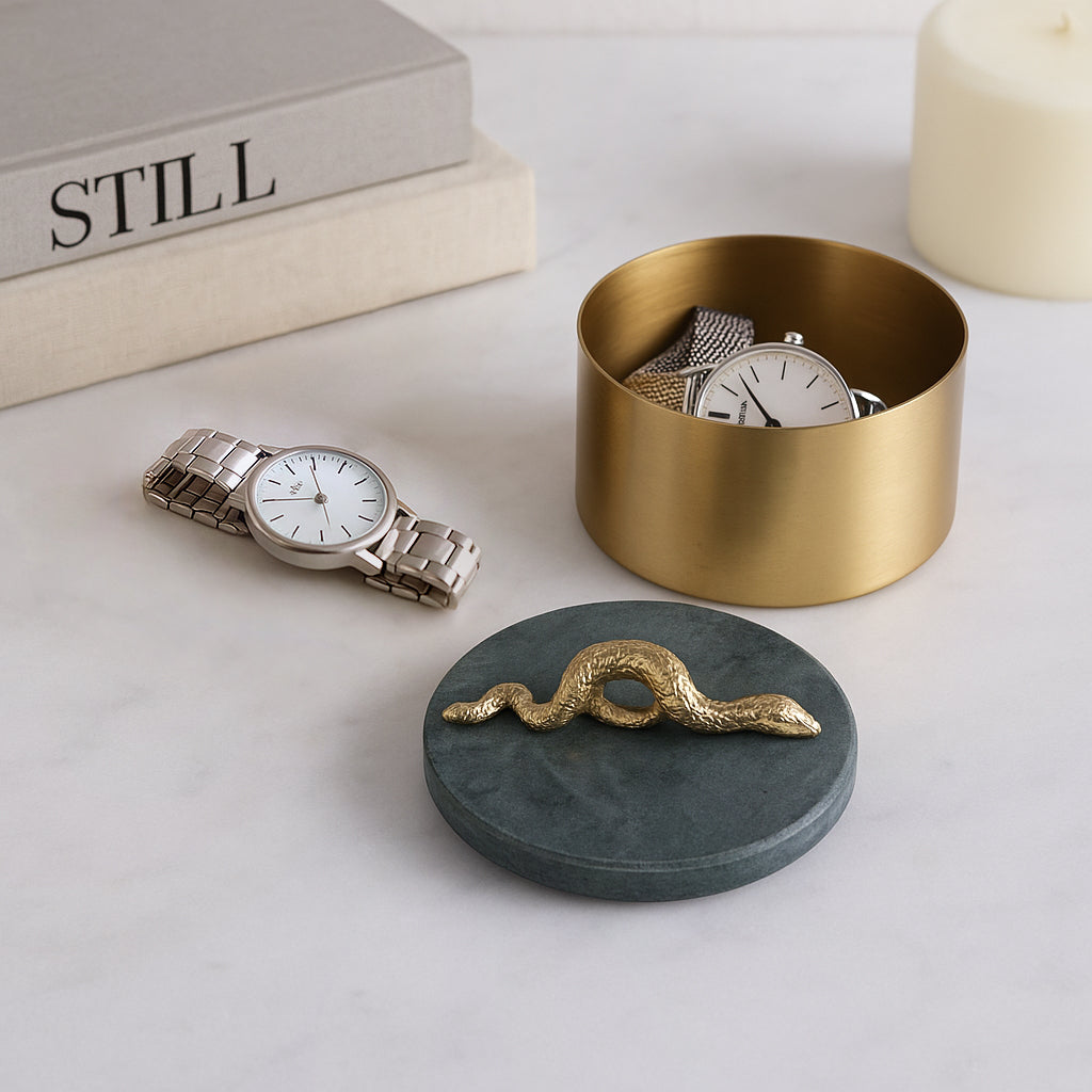 Sylver Marble & Metal Snake Box