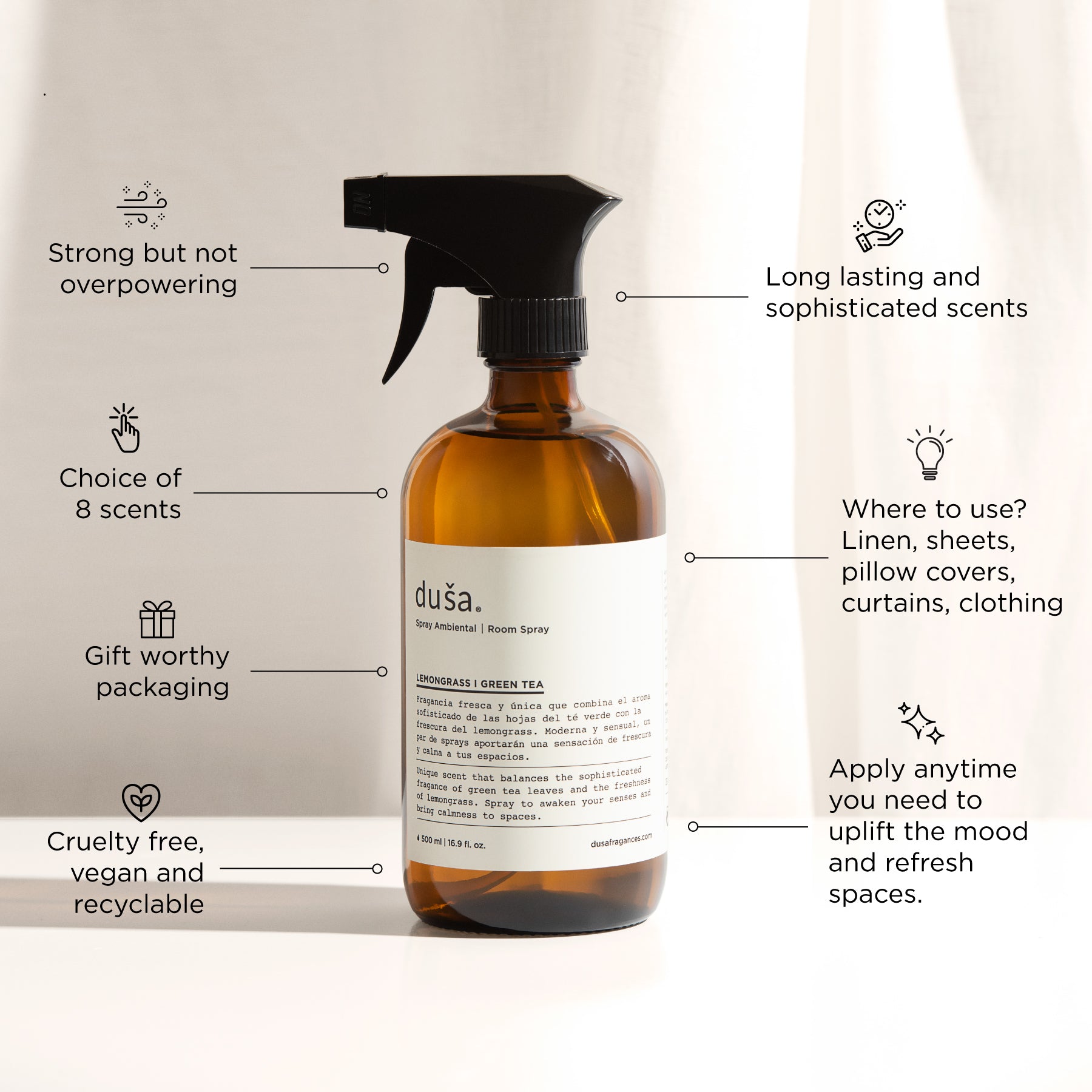 Té Matcha - 16 fl oz Room & Linen Spray