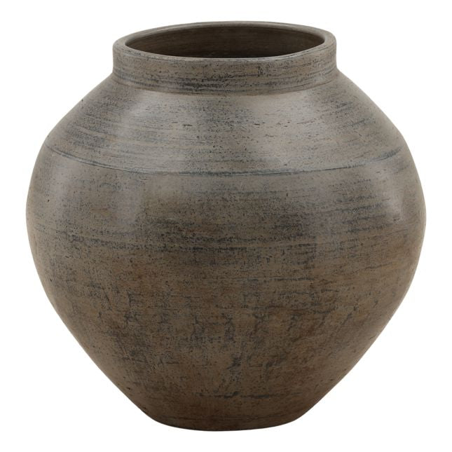 Brown ceramic vase on a white background