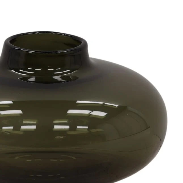 Glossy black vase on a white background