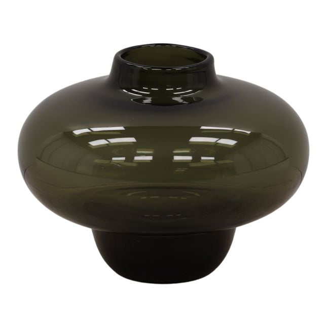 Black ceramic vase on a white background