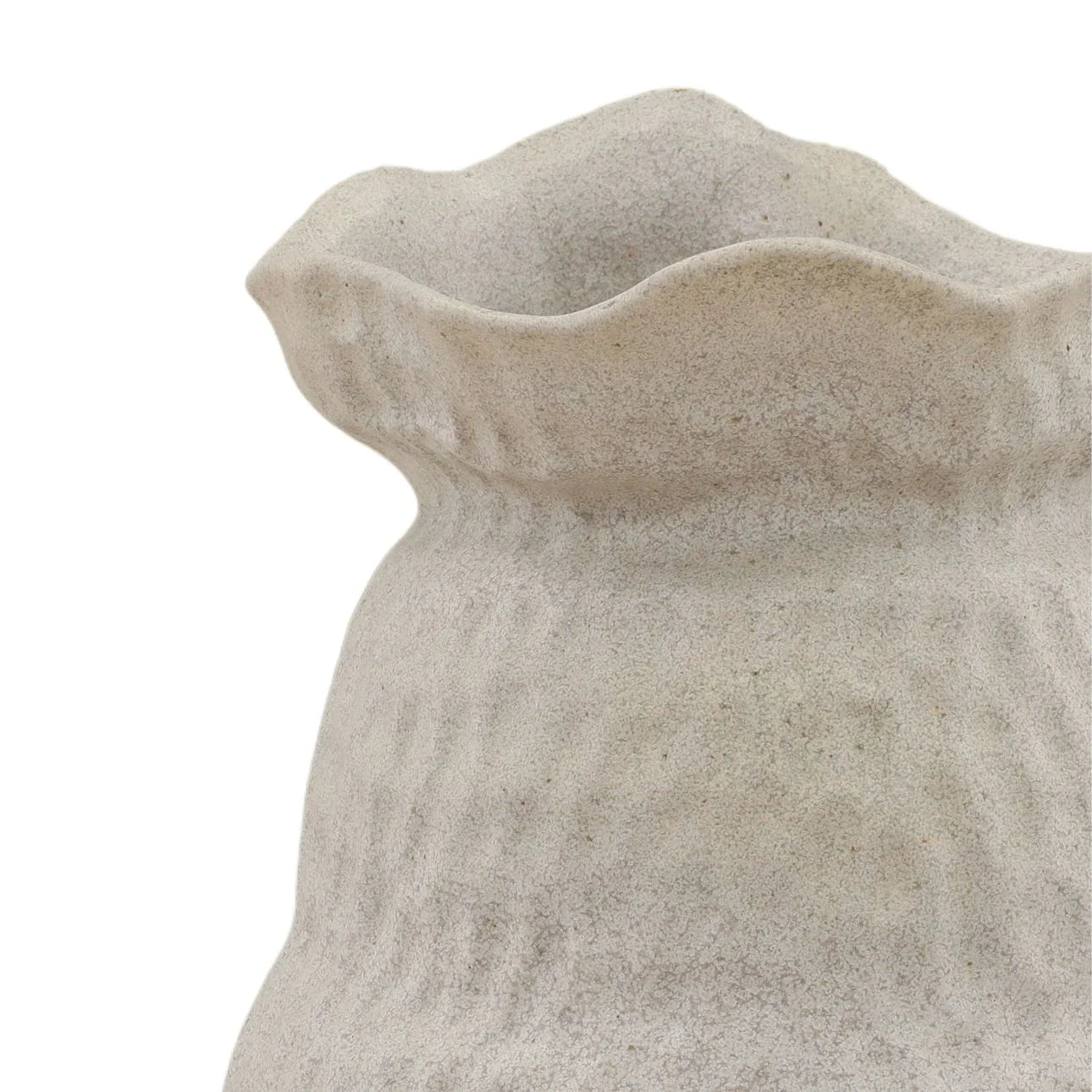 Textured porcelain vase on a white background