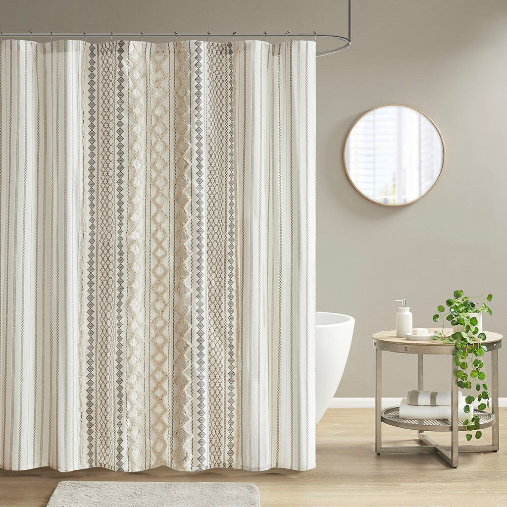 Aztec Chenille Tufted Shower Curtain