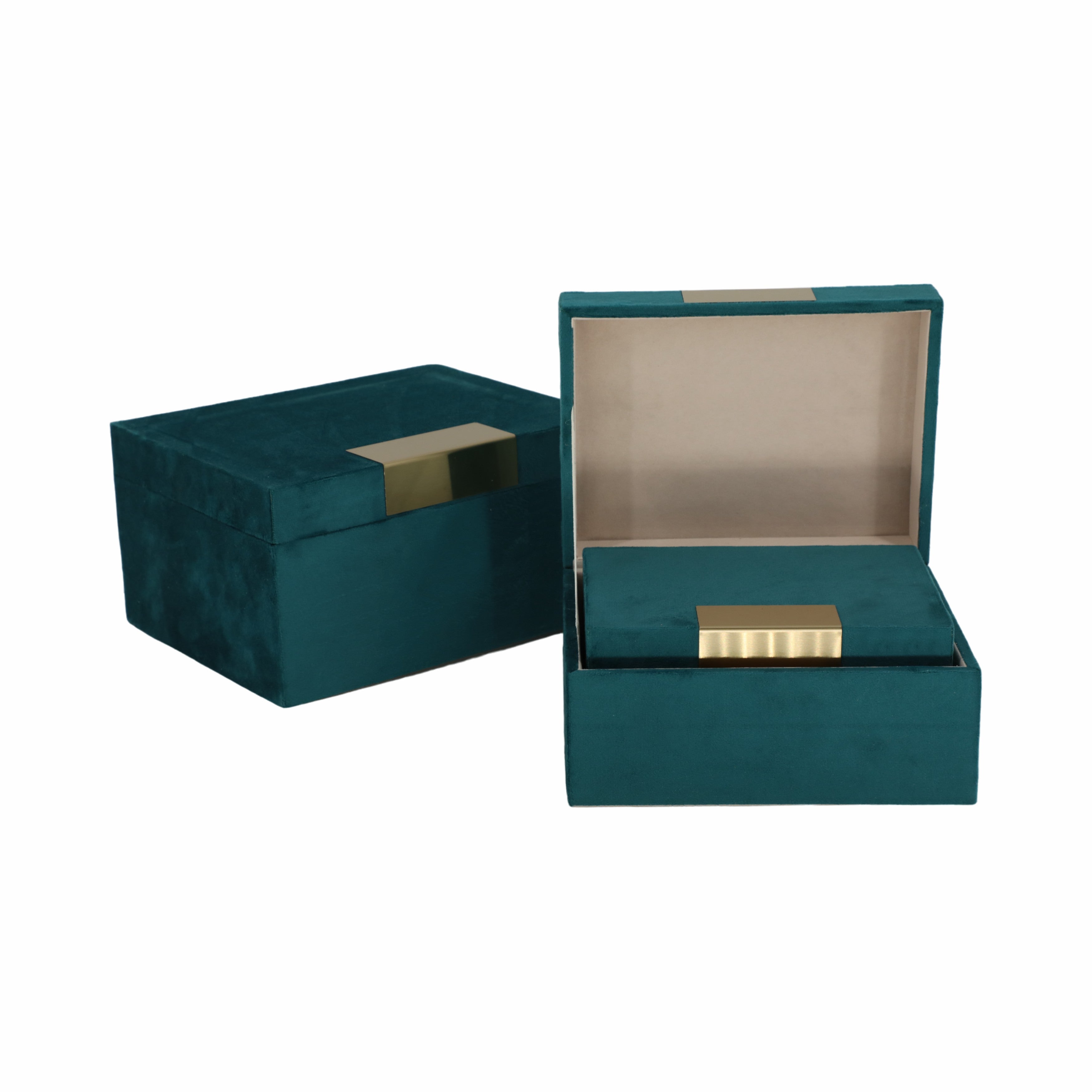 Sylvian Velvet Jewelry Boxes, Set of 3