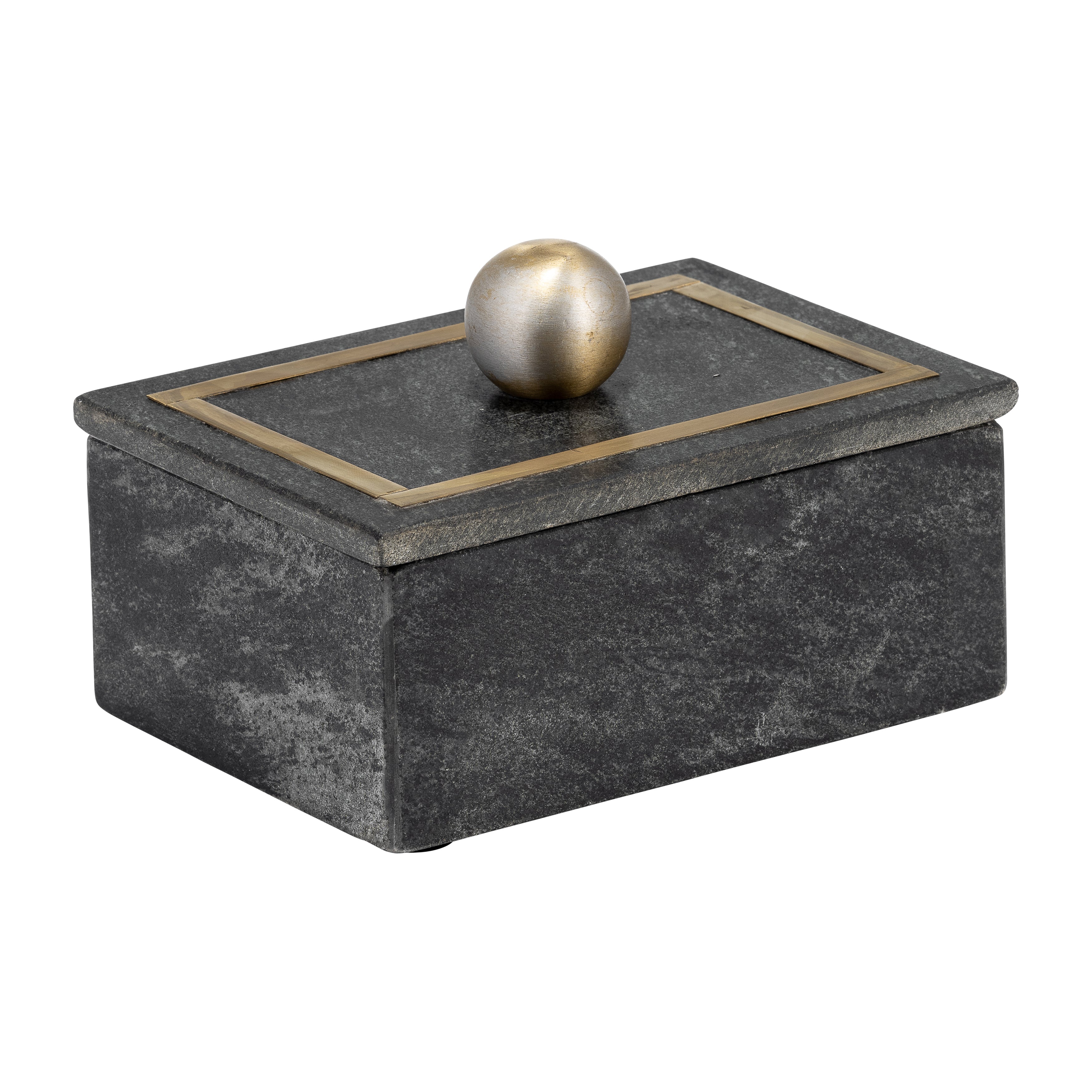 Marble Rectangular Box with Black Knob