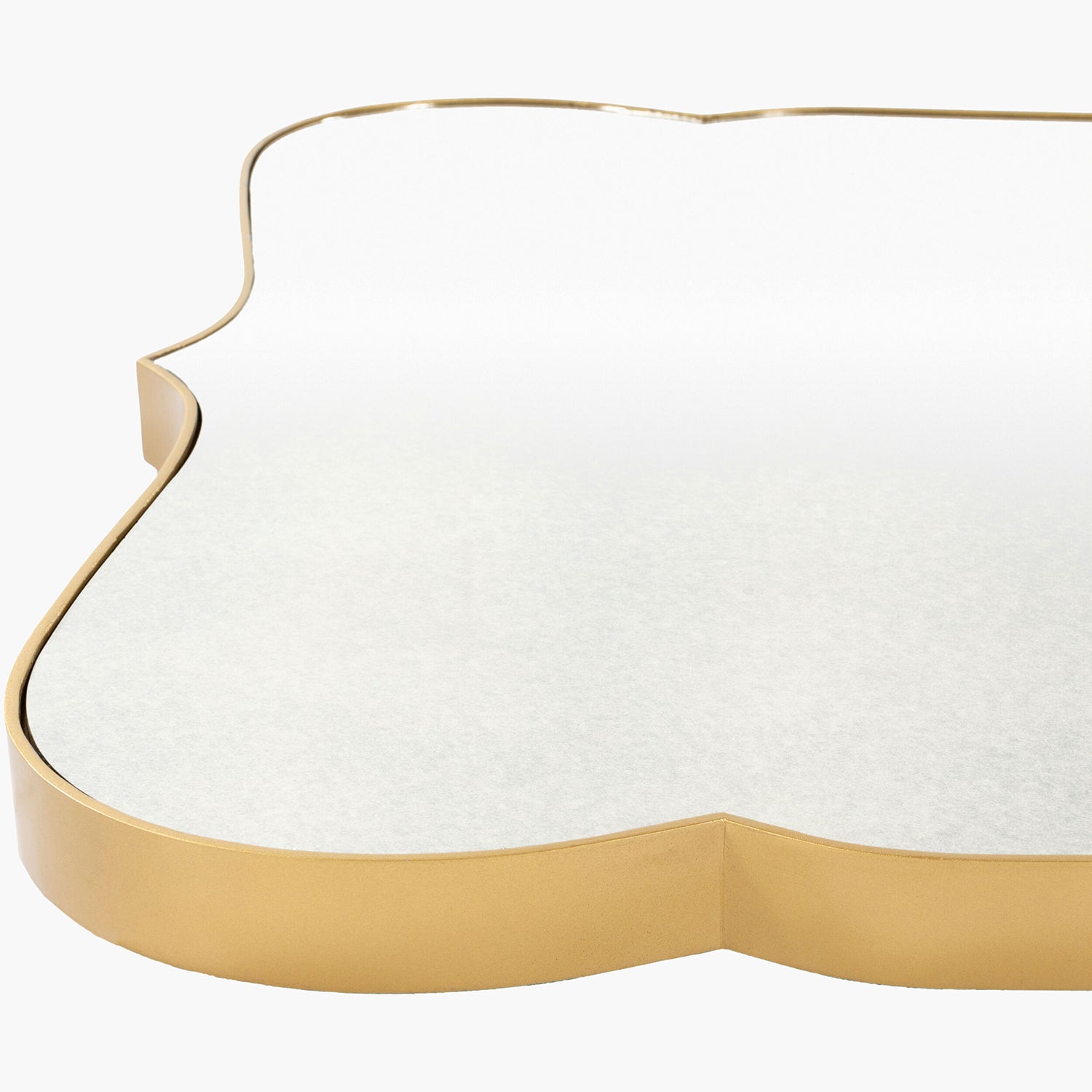 Mirror gold trim on a white background