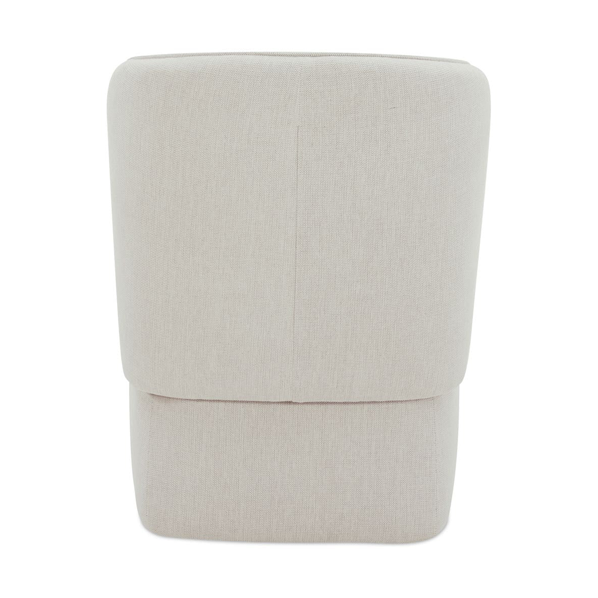 Beige fabric ottoman on a white background