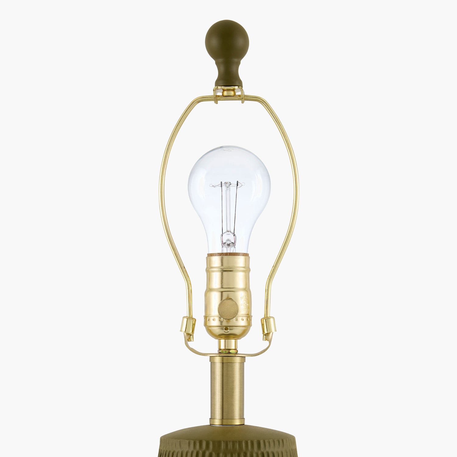 Vintage-style lamp with clear bulb on a white background