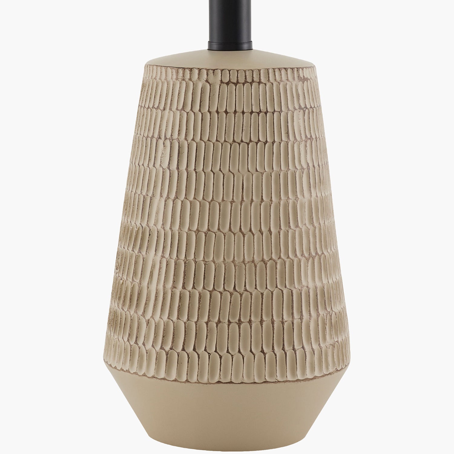 Beige textured lamp base on a white background
