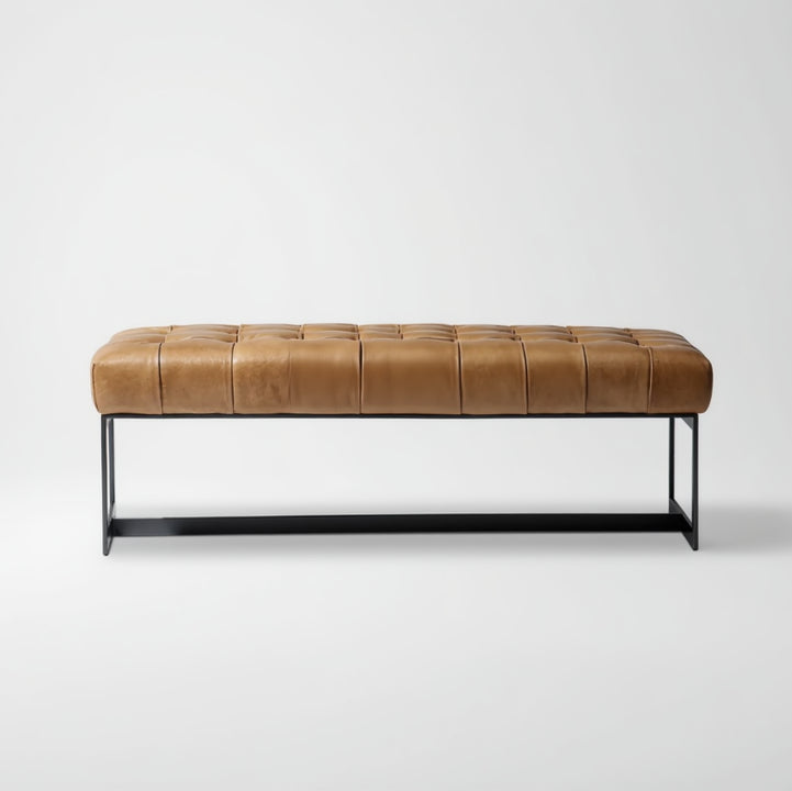 Koa Leather Bench