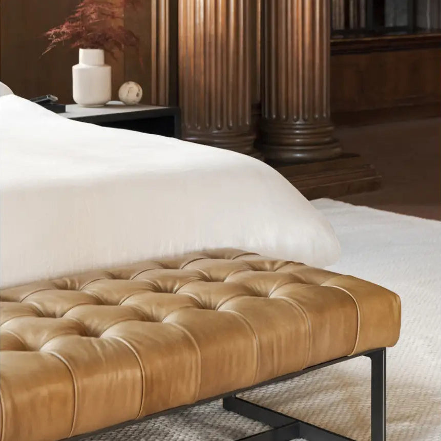 Koa Leather Bench