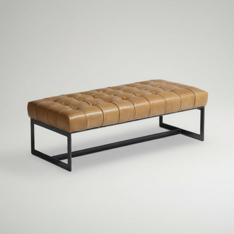 Koa Leather Bench