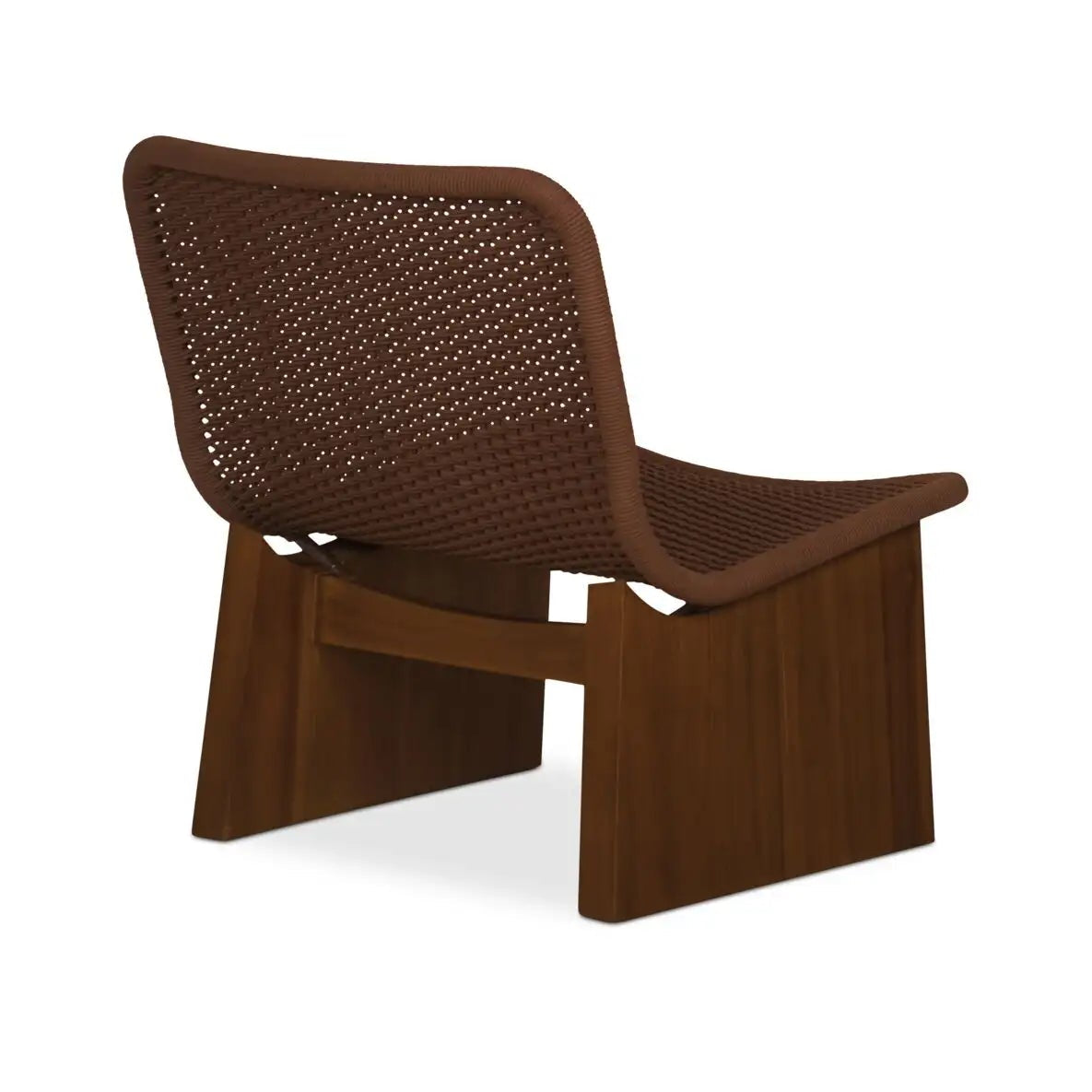 Brown wicker chair on a white background