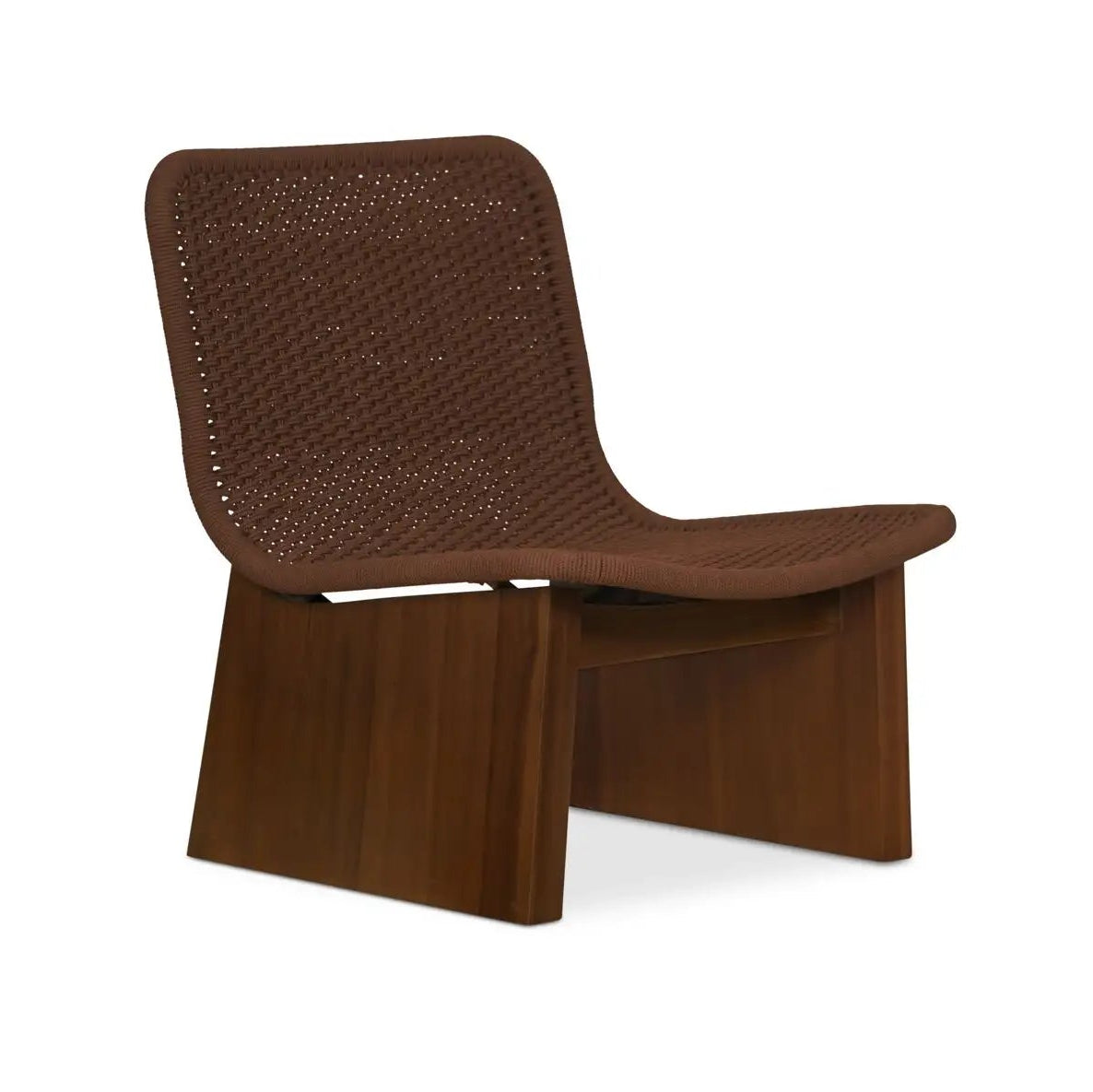 Brown wicker chair on a white background