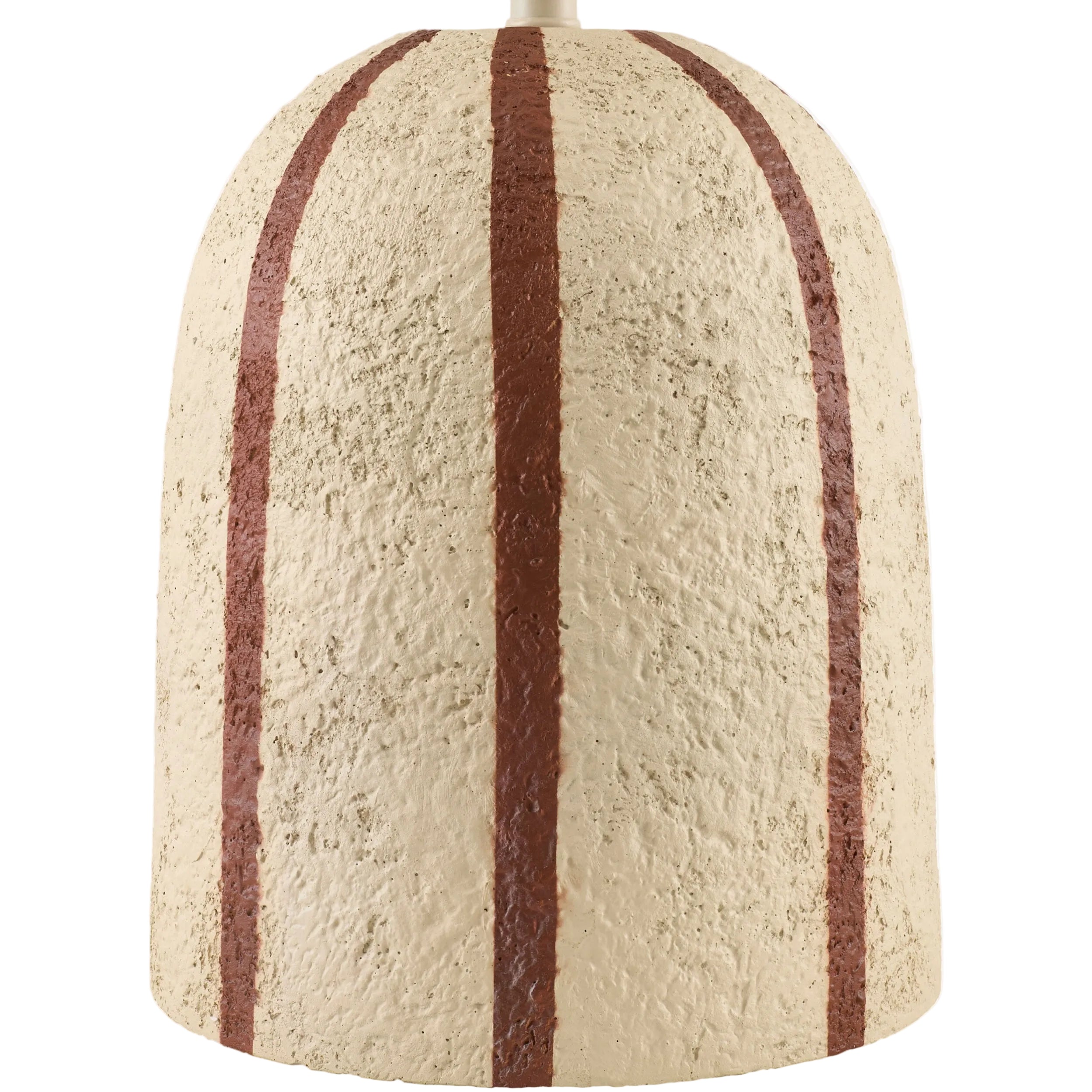 Textured lamp base with brown stripes on a white background