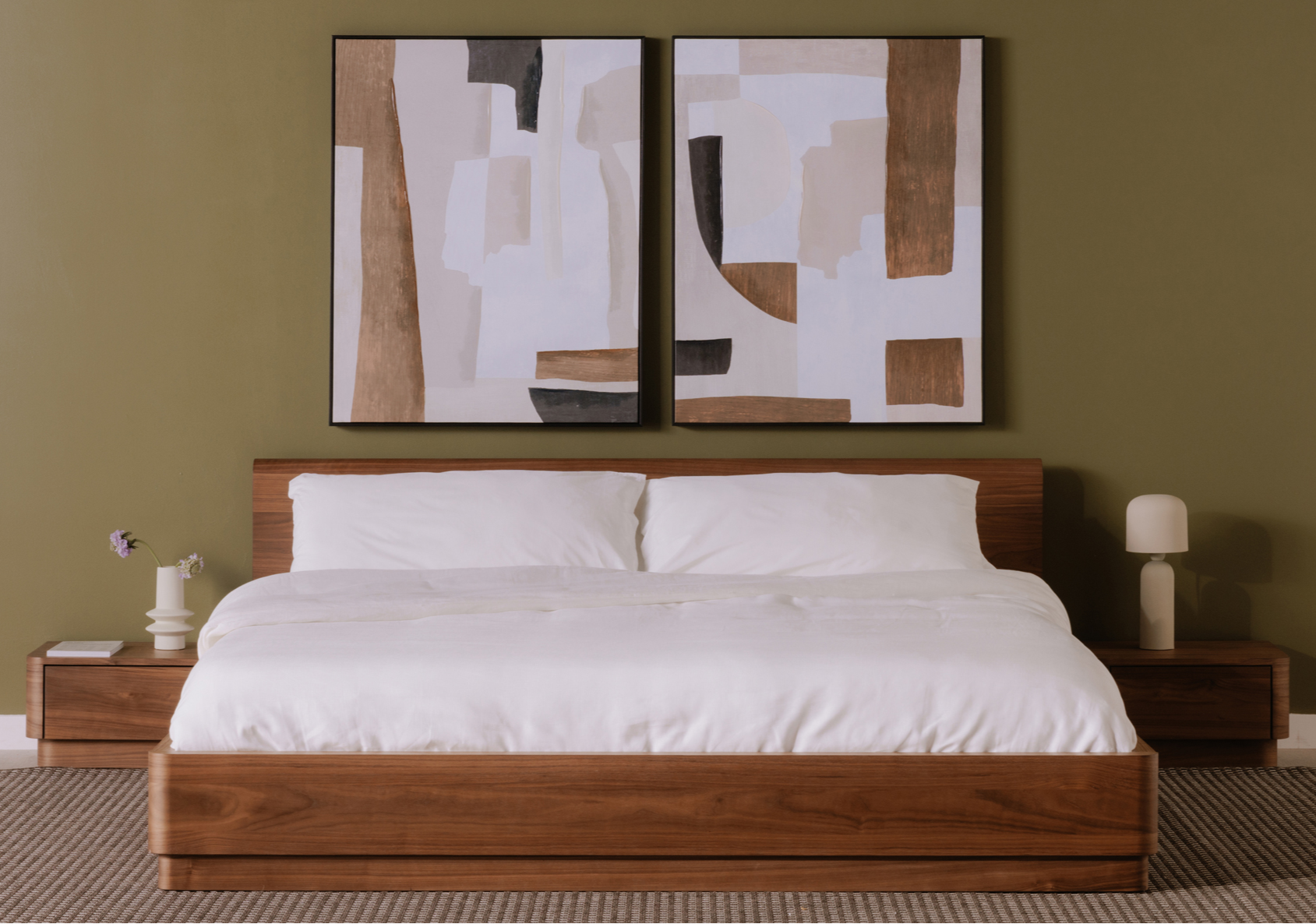 Round Off Bed Walnut